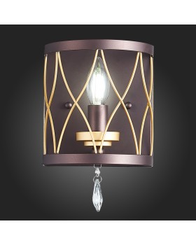 SL789.421.01 Бра ST-Luce Темный кофе, Золото/Темный кофе, Золото, Прозрачный E14 1*60W GRASSО-foto3