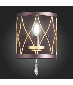 SL789.421.01 Бра ST-Luce Темный кофе, Золото/Темный кофе, Золото, Прозрачный E14 1*60W GRASSО-foto3