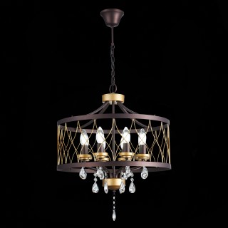 SL789.423.08 Люстра подвесная ST-Luce Темный кофе, Золото/Темный кофе, Золото, Прозрачный E14 8*60W GRASSО-foto9