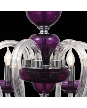 SL757.803.06 Люстра подвесная ST-Luce Хром, Пурпурный/Пурпурный E14 6*40W NINFA-foto4