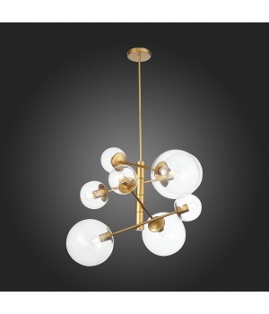 SL1150.203.08 Светильник подвесной ST-Luce Матовое золото/Прозрачный E27 8*40W (из 3-х коробок) LIORA-foto3