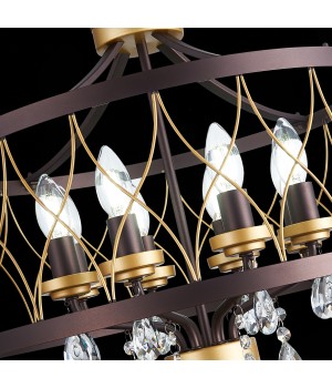 SL789.423.08 Люстра подвесная ST-Luce Темный кофе, Золото/Темный кофе, Золото, Прозрачный E14 8*60W GRASSО-foto6