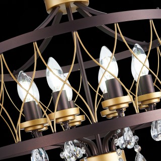 SL789.423.08 Люстра подвесная ST-Luce Темный кофе, Золото/Темный кофе, Золото, Прозрачный E14 8*60W GRASSО-foto6