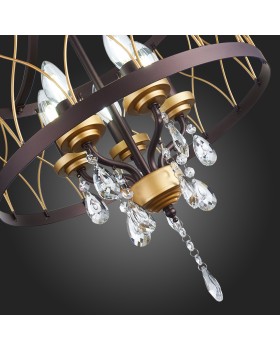 SL789.423.05 Люстра подвесная ST-Luce Темный кофе, Золото/Темный кофе, Золото, Прозрачный E14 5*60W GRASSО-foto12