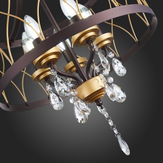SL789.423.05 Люстра подвесная ST-Luce Темный кофе, Золото/Темный кофе, Золото, Прозрачный E14 5*60W GRASSО-foto12