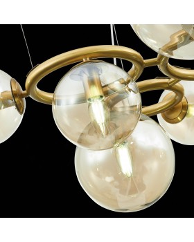 SL1162.303.09 Люстра подвесная ST-Luce Латунь/Коньячный E14 9*40W GORIZIA-foto4