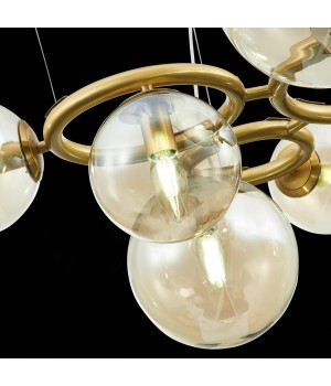 SL1162.303.09 Люстра подвесная ST-Luce Латунь/Коньячный E14 9*40W GORIZIA-foto4