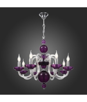 SL757.803.08 Люстра подвесная ST-Luce Хром, Пурпурный/Пурпурный E14 8*40W NINFA-foto5