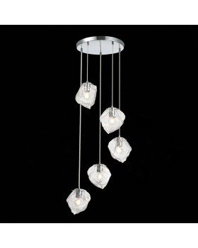 SL1175.103.05 Светильник подвесной ST-Luce хром/прозрачный E14 5*40W Portici-foto4