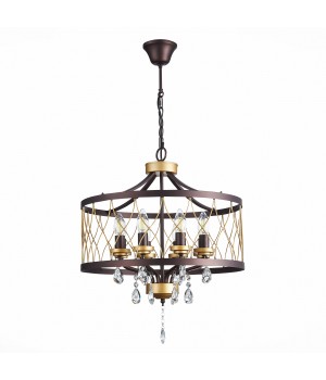 SL789.423.08 Люстра подвесная ST-Luce Темный кофе, Золото/Темный кофе, Золото, Прозрачный E14 8*60W GRASSО-foto2