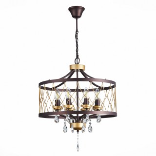 SL789.423.08 Люстра подвесная ST-Luce Темный кофе, Золото/Темный кофе, Золото, Прозрачный E14 8*60W GRASSО-foto2