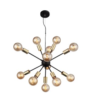 SL437.403.12 Люстра подвесная ST-Luce Черный, Золото E27 12*60W FOGLIONE-foto2