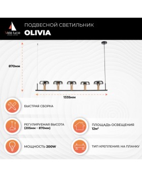 Подвесной светильник Vele Luce Olivia VL5642P05-foto5