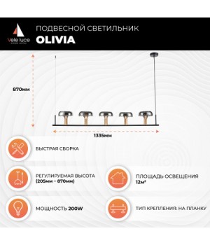 Подвесной светильник Vele Luce Olivia VL5642P05-foto5