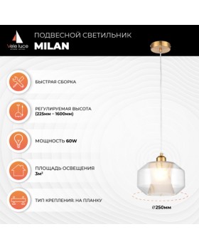 Подвесной светильник Vele Luce Milan VL5724P11-foto5