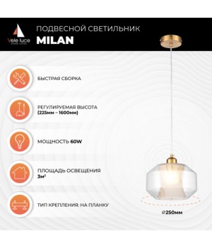 Подвесной светильник Vele Luce Milan VL5724P11-foto5