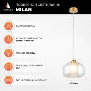 Подвесной светильник Vele Luce Milan VL5724P11-foto5