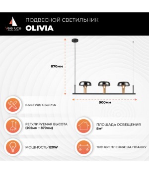 Подвесной светильник Vele Luce Olivia VL5642P03-foto4
