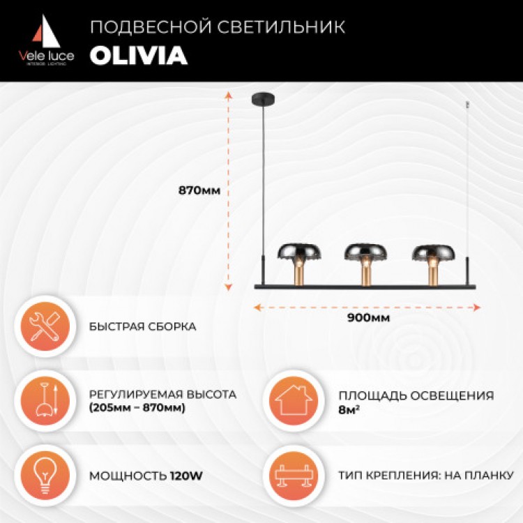 Подвесной светильник Vele Luce Olivia VL5642P03