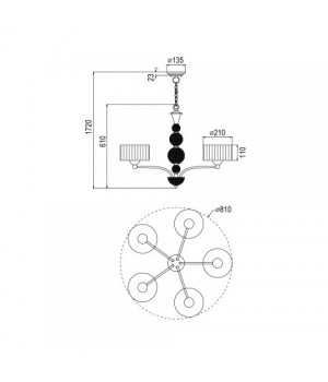 Подвесная люстра Vele Luce Friuli VL1235L05-foto5