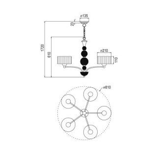 Подвесная люстра Vele Luce Friuli VL1235L05-foto5