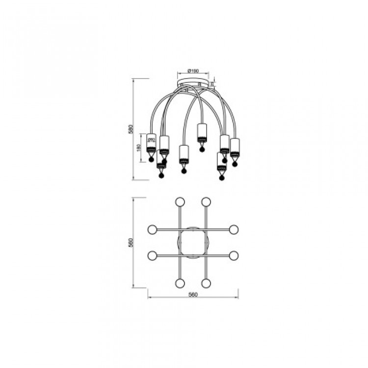 Потолочная люстра Vele Luce Pioggia VL4283L08