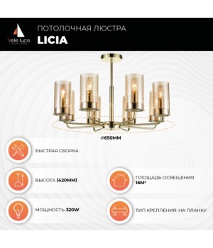 Потолочная люстра Vele Luce Licia VL1924L08-foto3
