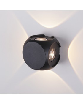 Уличный настенный светодиодный светильник CUBE черный 1504 TECHNO LED черный