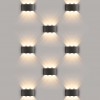 Уличный настенный светодиодный светильник 1551 TECHNO LED TWINKY TRIO черный 1551 TECHNO LED черный