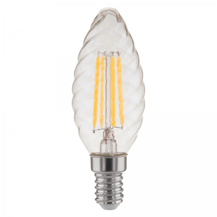 Филаментная светодиодная лампа Свеча витая F 7W 3300K E14 прозрачный BLE1413
