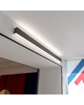 Линейный светодиодный накладной двусторонний светильник 103см 40Вт 6500К черная шагрень 101-100-40-103-foto2