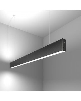 Линейный светодиодный подвесной двусторонний светильник 103см 40Вт 6500К черная шагрень 101-200-40-103