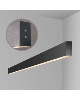 Линейный светодиодный подвесной двусторонний светильник 128см 50Вт 6500К черная шагрень 101-200-40-128-foto4