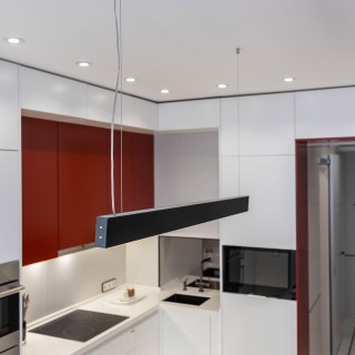 Линейный светодиодный подвесной односторонний светильник 103см 20Вт 4200К черная шагрень 101-200-30-103-foto3