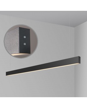 Линейный светодиодный подвесной односторонний светильник 103см 20Вт 6500К черная шагрень 101-200-30-103-foto5