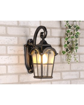Уличный настенный светильник Mira D черное золото-foto2