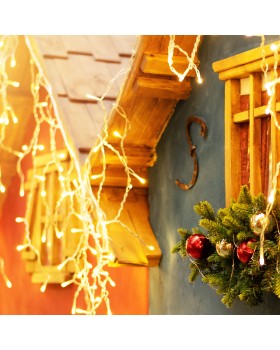 Праздничная гирлянда бахрома теплый белый с эффектом мерцания 3*0,6 м IP65 100-101-foto7