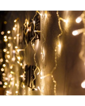 Светодиодная гирлянда занавес теплый белый 1,5*1м IP20 200-001-foto8