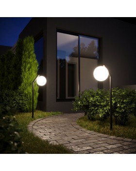 Светильник садово-парковый со стеклянным плафоном Sfera F 35158/F черный-foto4