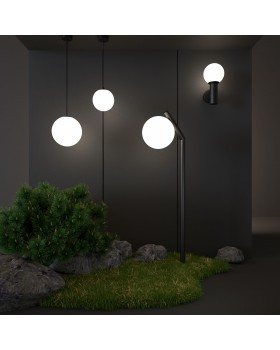 Светильник садово-парковый со стеклянным плафоном Sfera F 35158/F черный-foto3