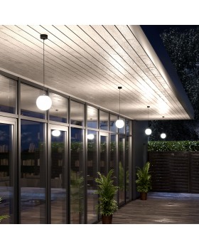 Светильник садово-парковый со стеклянным плафоном Sfera H 35158/H черный-foto4