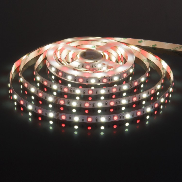 Светодиодная лента Лента светодиодная 24V 14,4W 60Led 5050+5050 IP20 MIX RGB/холодный белый, 5м