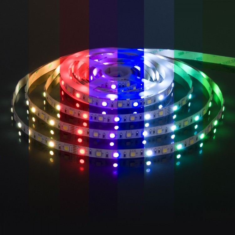 Светодиодная лента Лента светодиодная 24V 14,4W 60Led 5050+5050 IP20 MIX RGB/теплый белый, 5м