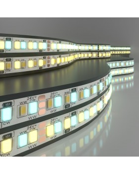 Светодиодная лента Лента светодиодная 24V 16W 240Led 2835+2835 IP20 MIX теплый белый/холодный белый, 5м