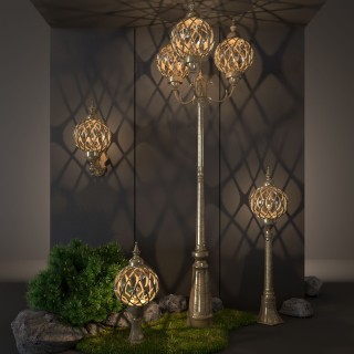 Уличный настенный светильник IP44 Sirius U черное золото-foto4