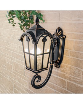 Уличный настенный светильник Mira U черное золото-foto2