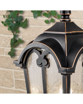 Уличный настенный светильник Mira U черное золото-foto4