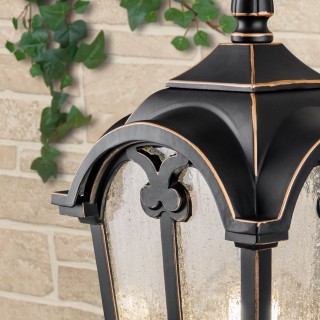Уличный настенный светильник Mira U черное золото-foto4