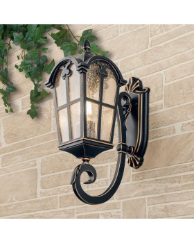 Уличный настенный светильник Mira U черное золото-foto3