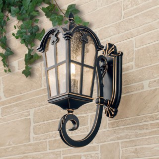 Уличный настенный светильник Mira U черное золото-foto3